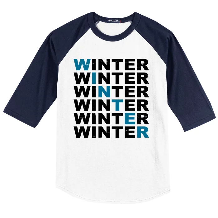 Winter Holiday Season Retro Baseball Sleeve Shirt