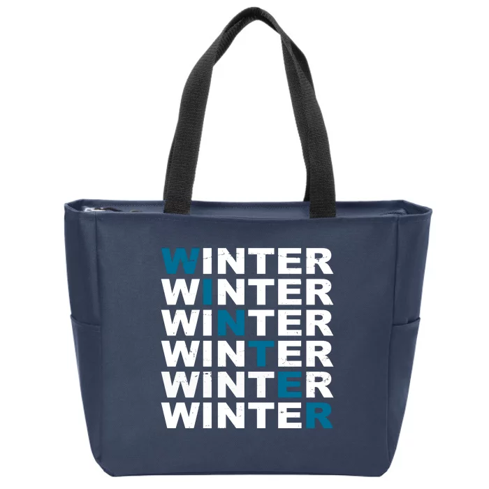 Winter Holiday Season Retro Zip Tote Bag