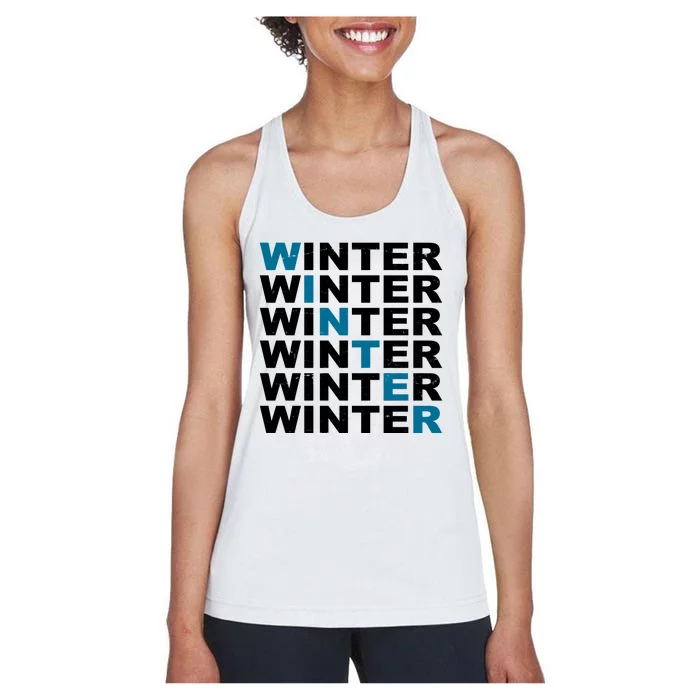 Winter Holiday Season Retro Women's Racerback Tank