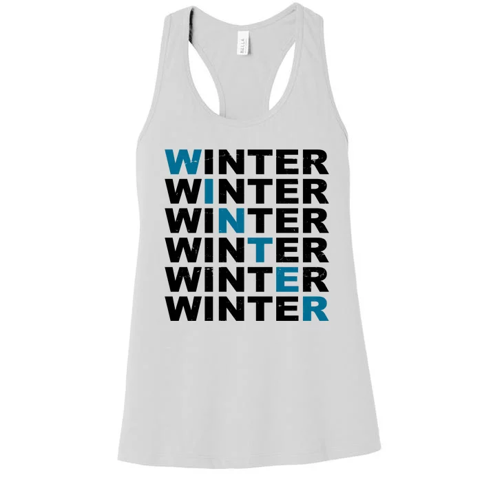 Winter Holiday Season Retro Women's Racerback Tank