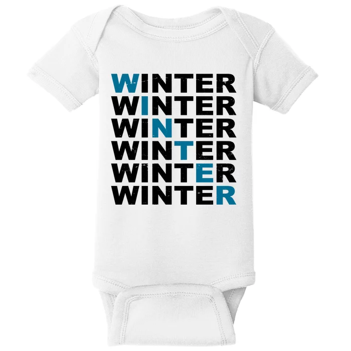 Winter Holiday Season Retro Baby Bodysuit