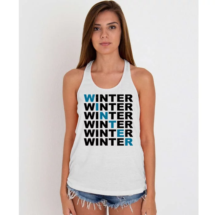 Winter Holiday Season Retro Women's Knotted Racerback Tank