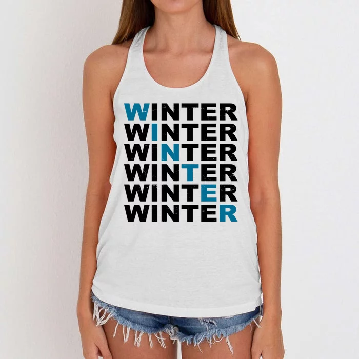 Winter Holiday Season Retro Women's Knotted Racerback Tank