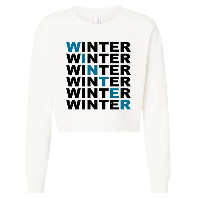 Winter Holiday Season Retro Cropped Pullover Crew