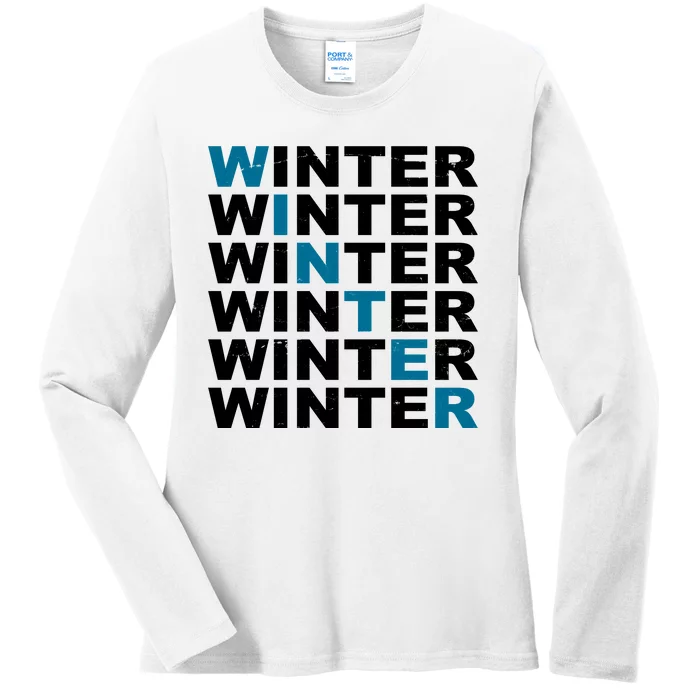 Winter Holiday Season Retro Ladies Long Sleeve Shirt