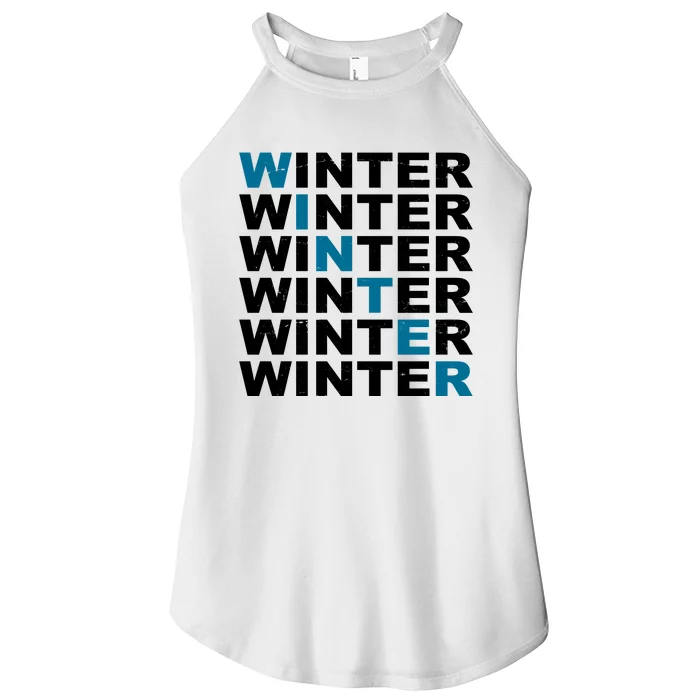 Winter Holiday Season Retro Women’s Perfect Tri Rocker Tank