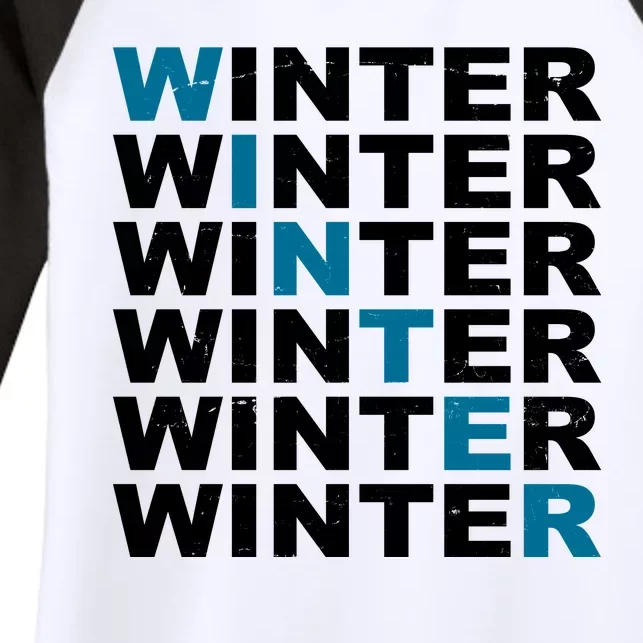 Winter Holiday Season Retro Women's Tri-Blend 3/4-Sleeve Raglan Shirt