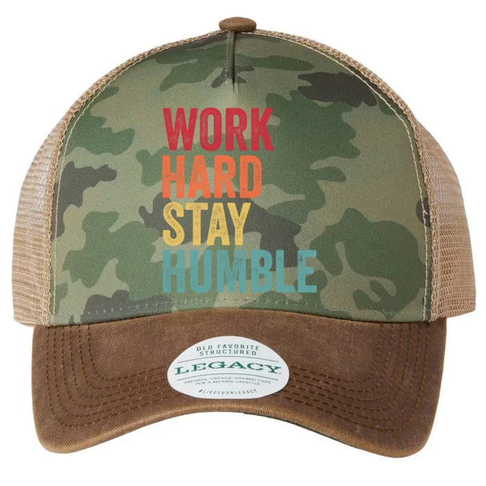 Work Hard Stay Humble Motivational Quote Gift Legacy Tie Dye Trucker Hat