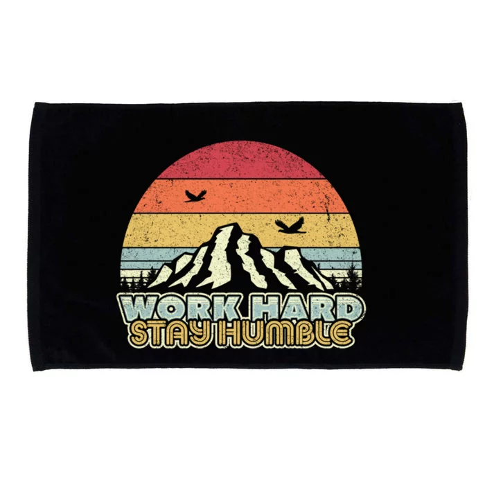 Work Hard Stay Humble Gift Retro Style Mindfulness Gift Microfiber Hand Towel