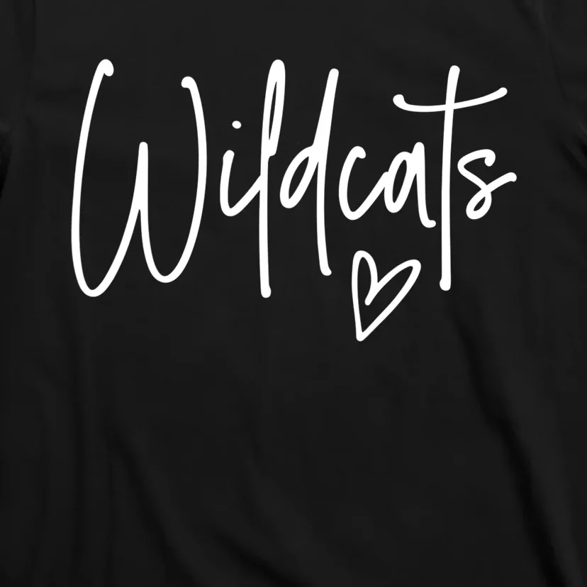 Wildcats Heart School Sports Fan Team Spirit T-Shirt