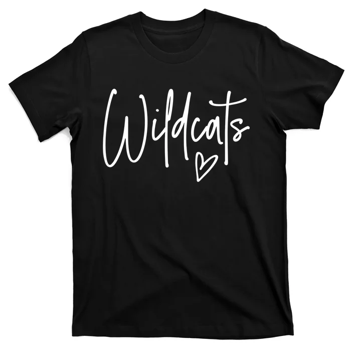 Wildcats Heart School Sports Fan Team Spirit T-Shirt