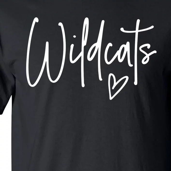 Wildcats Heart School Sports Fan Team Spirit Tall T-Shirt