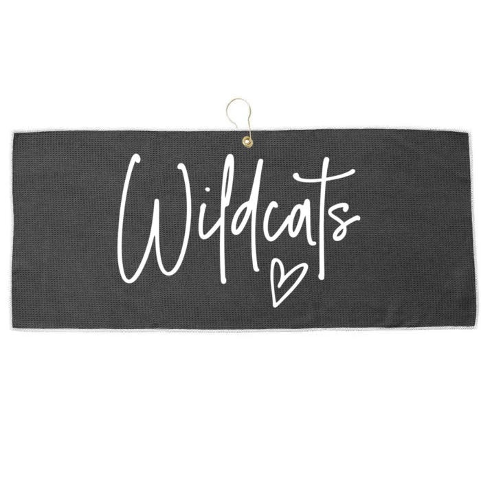 Wildcats Heart School Sports Fan Team Spirit Large Microfiber Waffle Golf Towel