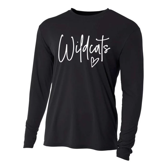 Wildcats Heart School Sports Fan Team Spirit Cooling Performance Long Sleeve Crew