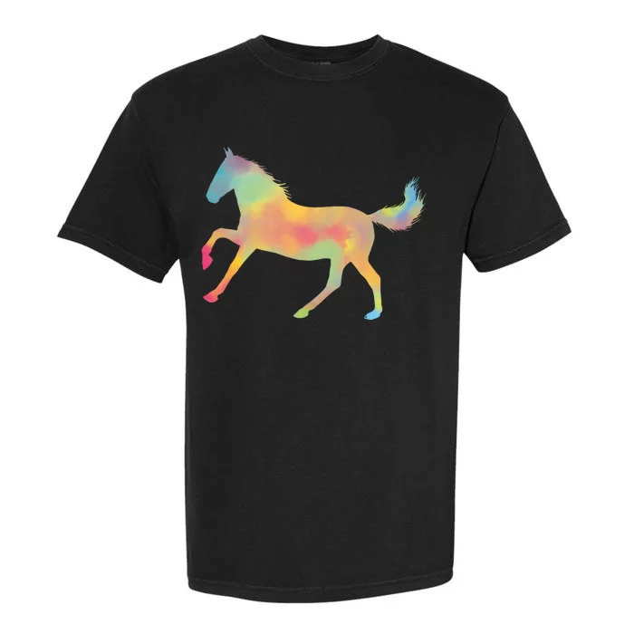 Watercolor Horse Silhouette Garment-Dyed Heavyweight T-Shirt