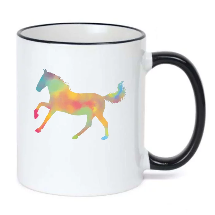 Watercolor Horse Silhouette Black Color Changing Mug