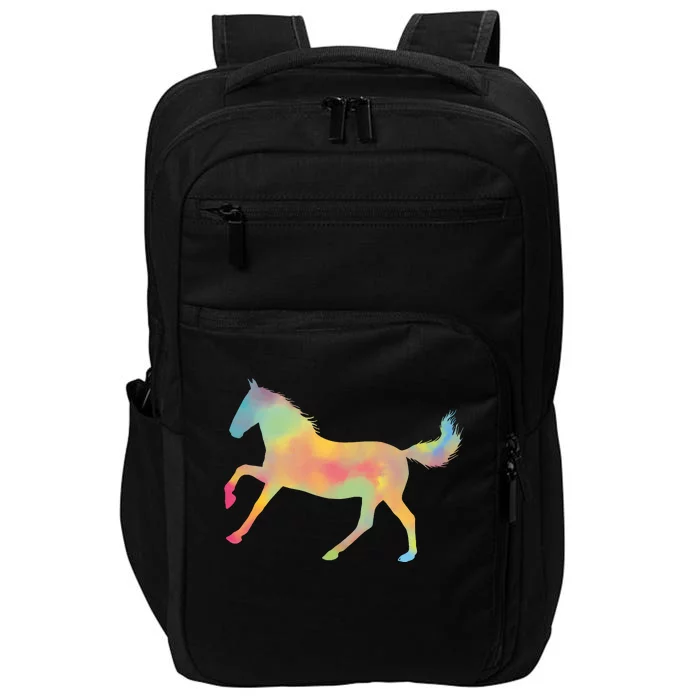 Watercolor Horse Silhouette Impact Tech Backpack