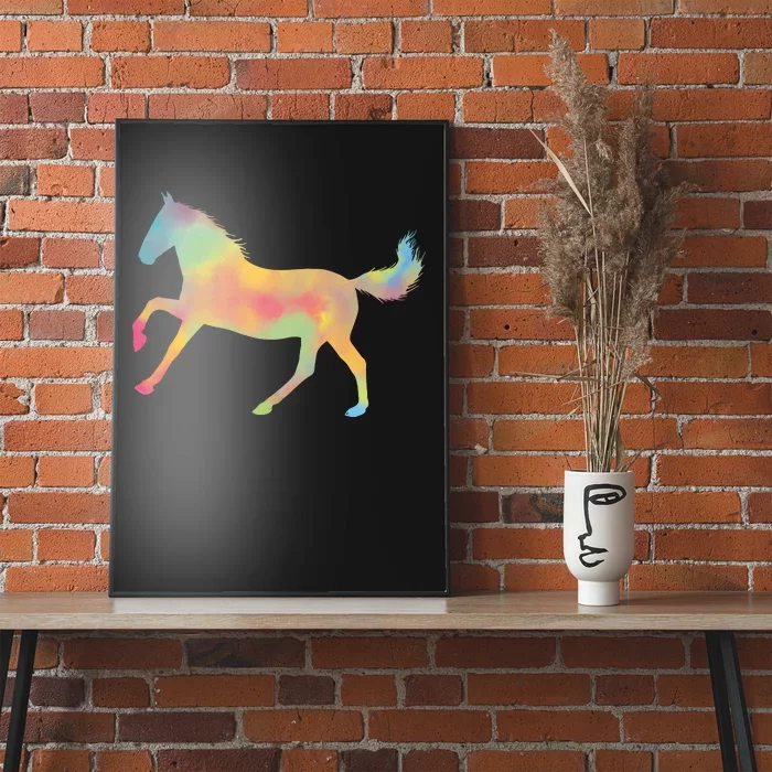 Watercolor Horse Silhouette Poster