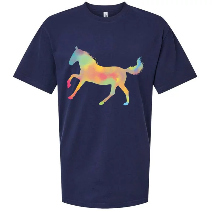 Watercolor Horse Silhouette Sueded Cloud Jersey T-Shirt