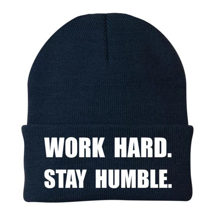 Work Hard Stay Humble Funny Gift Knit Cap Winter Beanie