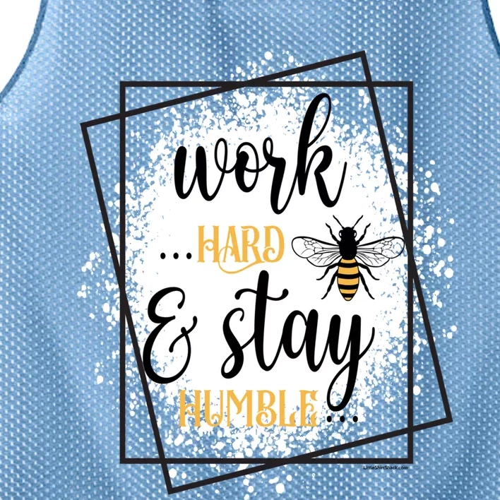 Work Hard Stay Humble Honey Bee Birthday Christmas Gift Mesh Reversible Basketball Jersey Tank