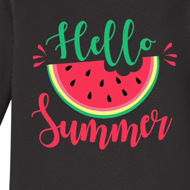 Watermelon Hello Summer Baby Long Sleeve Bodysuit