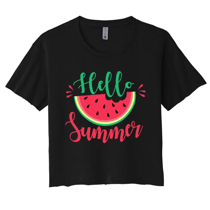 Watermelon Hello Summer Women's Crop Top Tee