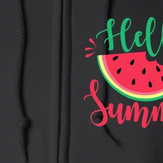 Watermelon Hello Summer Full Zip Hoodie