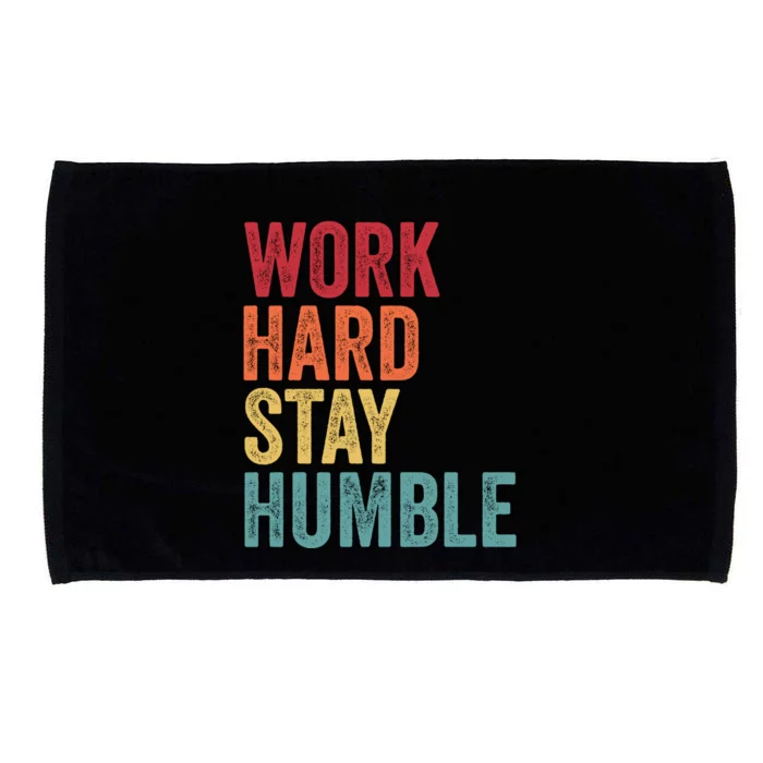 Work Hard Stay Humble Motivational Quote Gift Microfiber Hand Towel