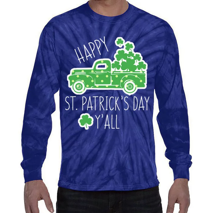 Womens Happy St Patricks Day Yall Mommy And Me Matching Gift Tie-Dye Long Sleeve Shirt