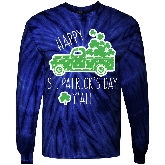 Womens Happy St Patricks Day Yall Mommy And Me Matching Gift Tie-Dye Long Sleeve Shirt