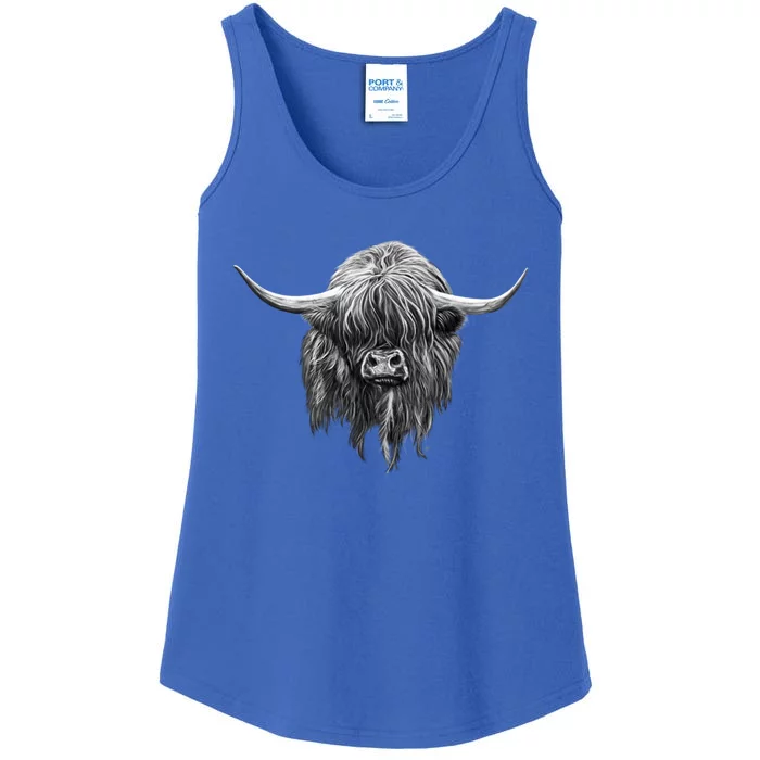 Wee Hamish The Scottish Highland Cow Cool Gift Ladies Essential Tank