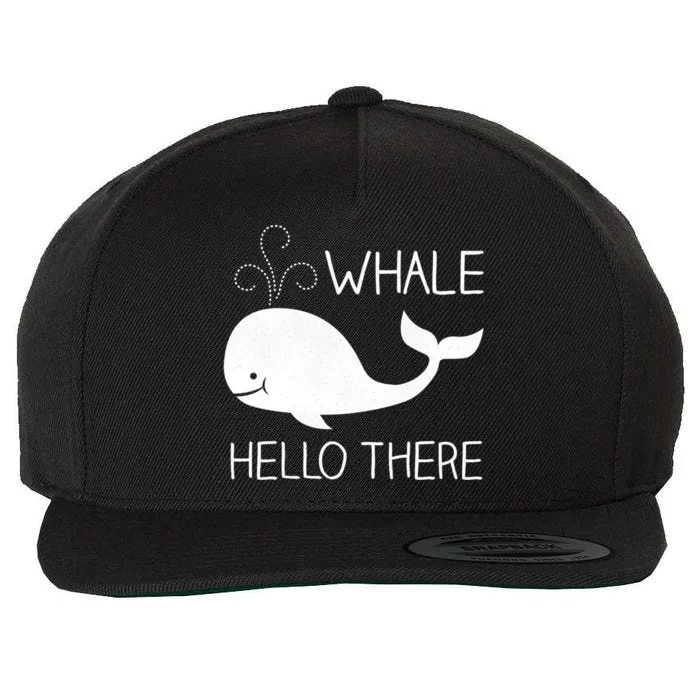 Whale Hello There Funny Save Whale Funny Gift Wool Snapback Cap