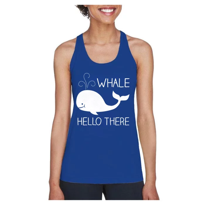 Whale Hello There Funny Save Whale Funny Gift Women's Racerback Tank