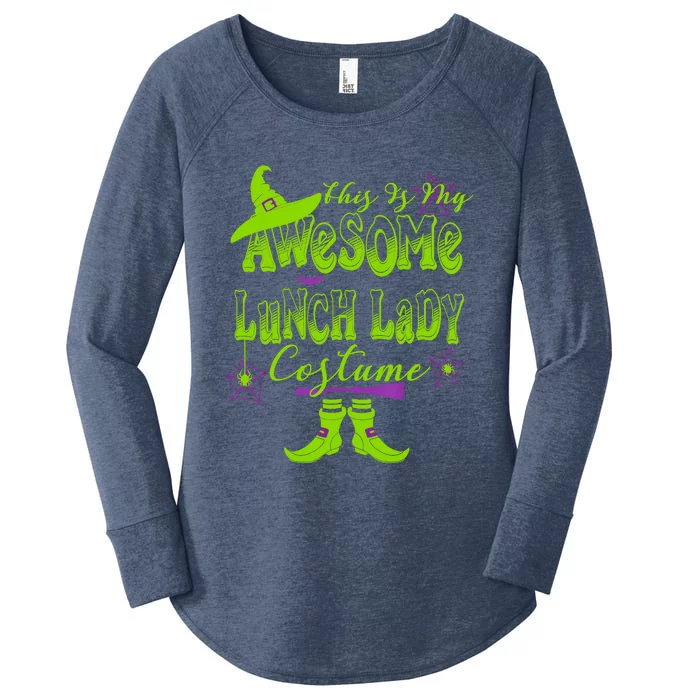 Wo Halloween This Is My Awesome Lunch Lady Costume Cute Women's Perfect Tri Tunic Long Sleeve Shirt