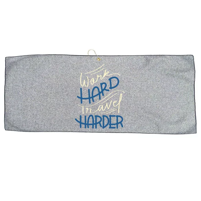 Work Hard Travel Harder Gift Large Microfiber Waffle Golf Towel