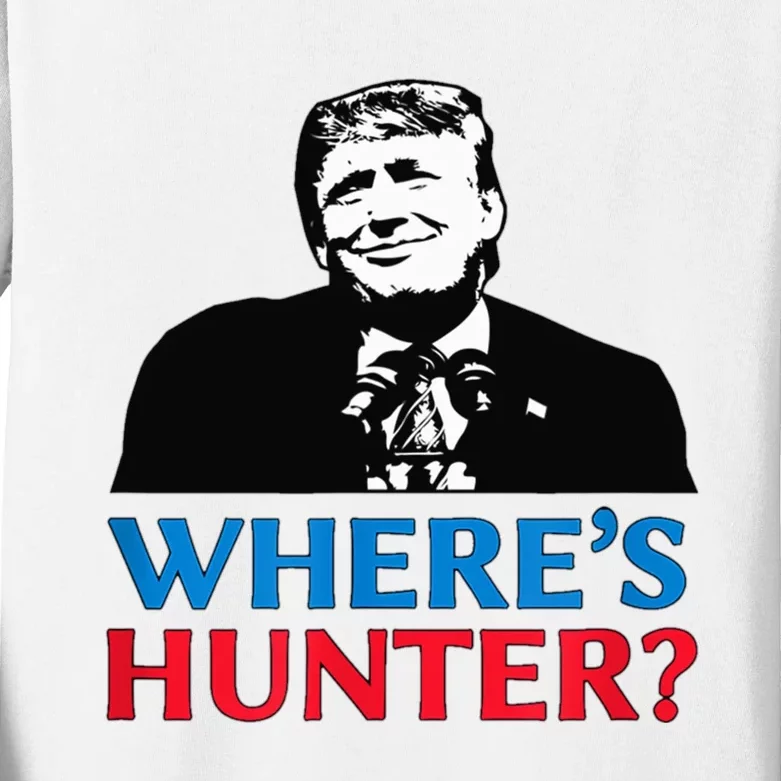 Where's Hunter Trump Wheres Hunter Kids Long Sleeve Shirt