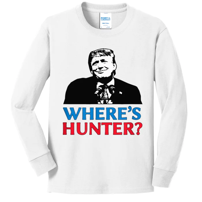 Where's Hunter Trump Wheres Hunter Kids Long Sleeve Shirt