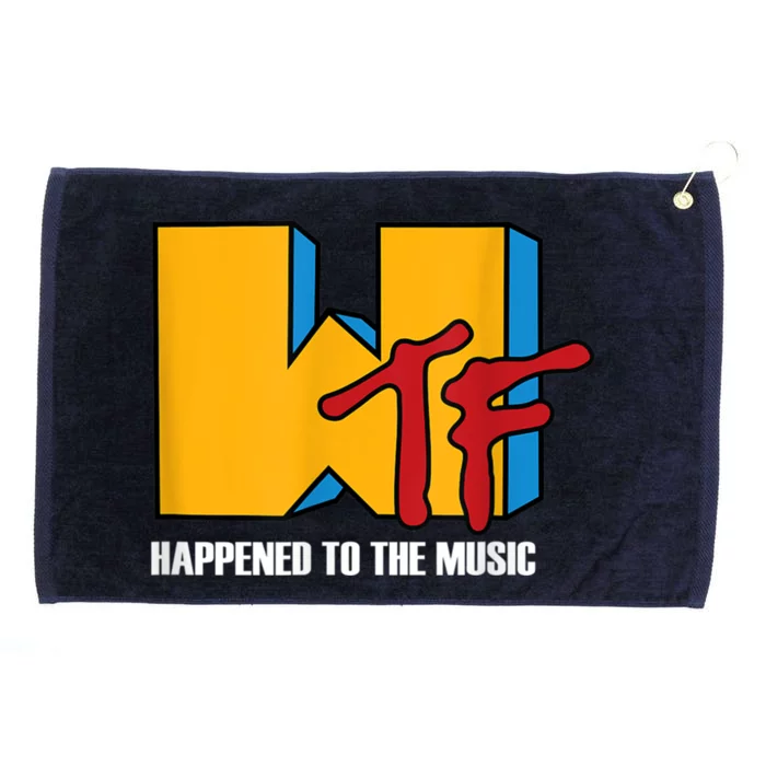 Wtf Happened To Music Funny Retro Music 80s 90s Grommeted Golf Towel