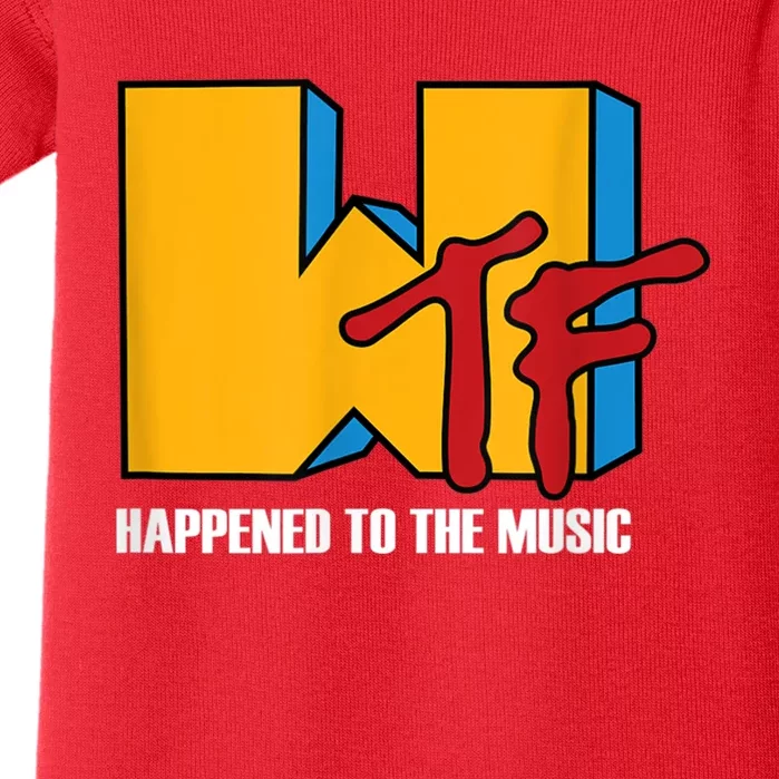 Wtf Happened To Music Funny Retro Music 80s 90s Baby Bodysuit