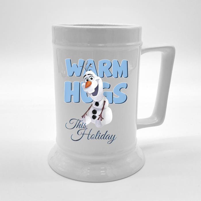 Warm Hugs This Holiday Funny Snowman Winter Front & Back Beer Stein