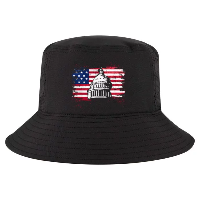 White House Usa Flag . Cool Comfort Performance Bucket Hat