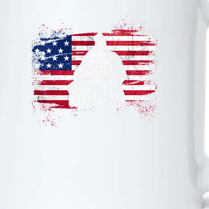 White House Usa Flag . Black Color Changing Mug