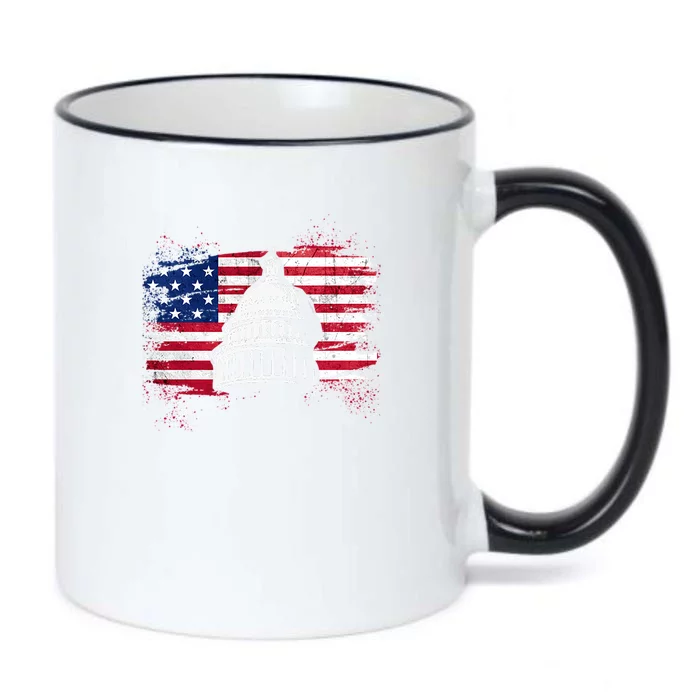 White House Usa Flag . Black Color Changing Mug