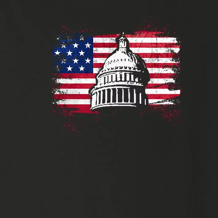 White House Usa Flag . Toddler Long Sleeve Shirt