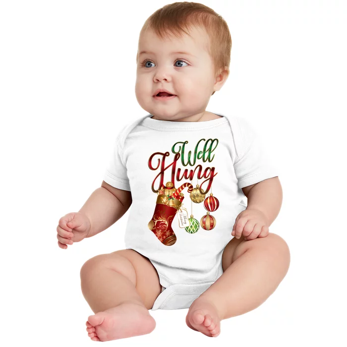 Well Hung Ugly Christmas Baby Bodysuit