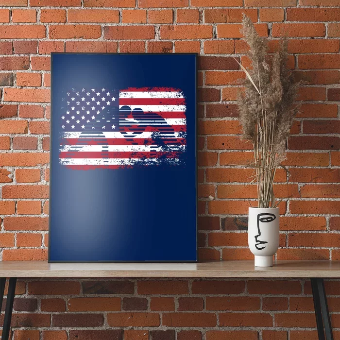 Wrestling Hoodie Usa Flag Wrestling Hoodie Poster