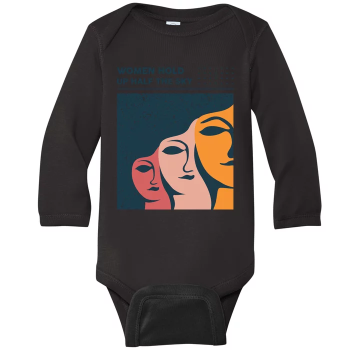 Women Hold Up Half The Sky Baby Long Sleeve Bodysuit