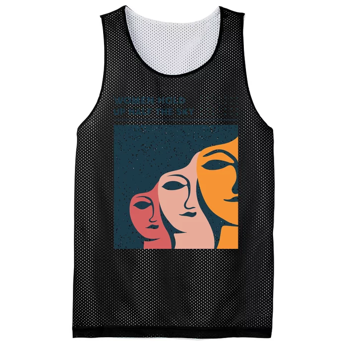 Women Hold Up Half The Sky Mesh Reversible Basketball Jersey Tank