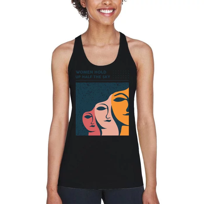 Women Hold Up Half The Sky Women's Racerback Tank